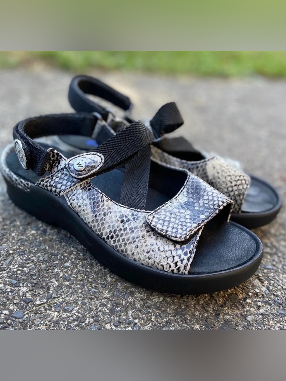 Wolky womens Jewel Heeled Leather Mary Jane Sandals Sz 37